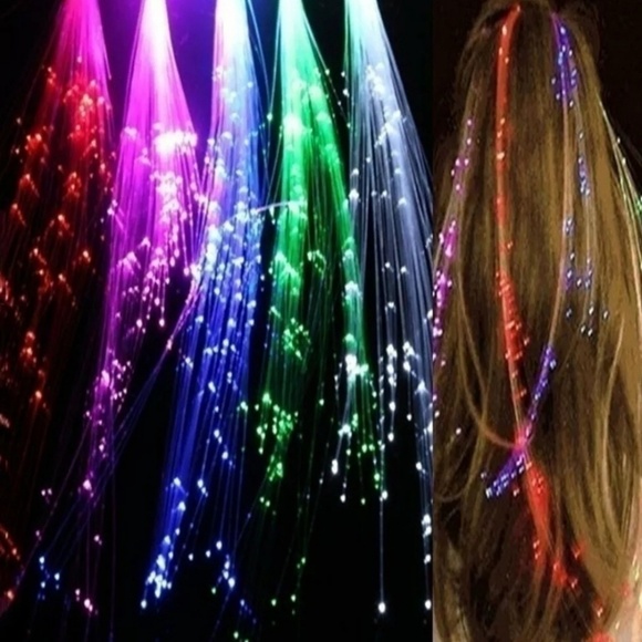 2 LED hair strand clips pins Halloween CLUB - Picture 3 of 3